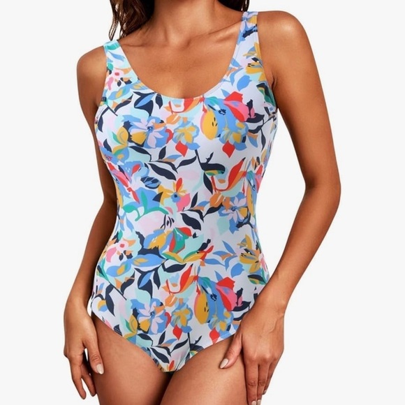 Amazon Other - Tropical Print Multi Color Floral One-Piece Swimsuit Size Large